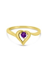captivating round amethyst gemstone yellow gold birthstone baby ring
